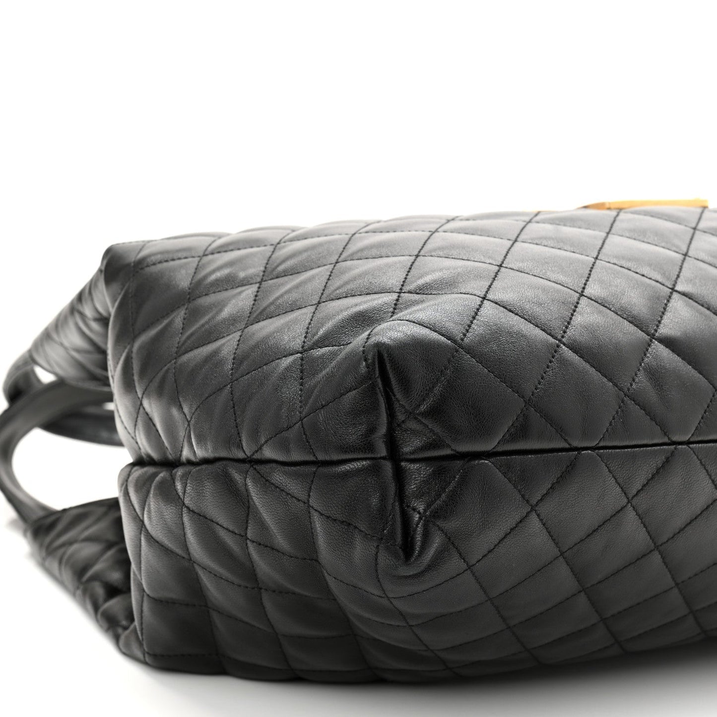 Lambskin Quilted Maxi Icare Shopping Tote Black