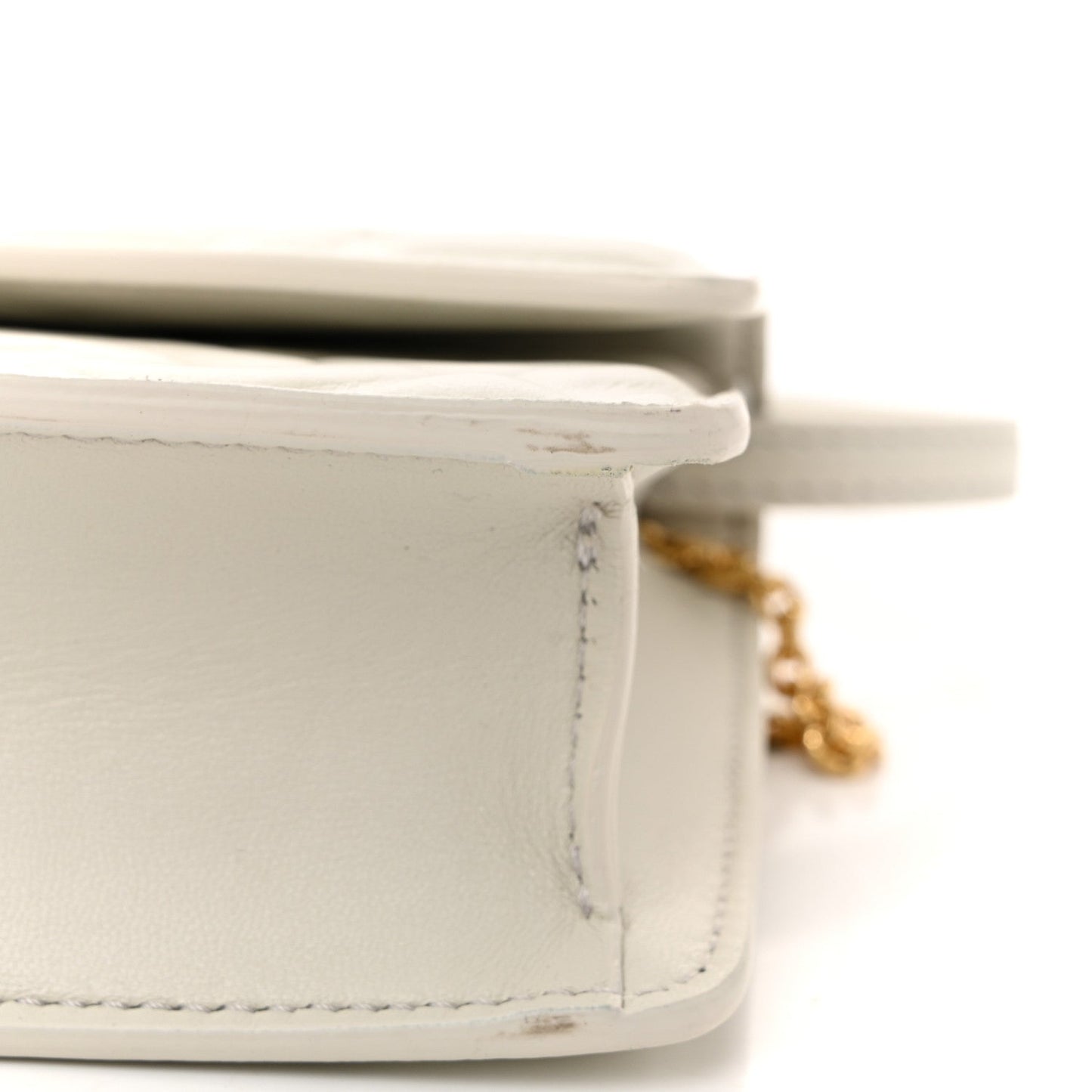 Nappa Matisse FF Embossed Wallet On Chain Baguette White