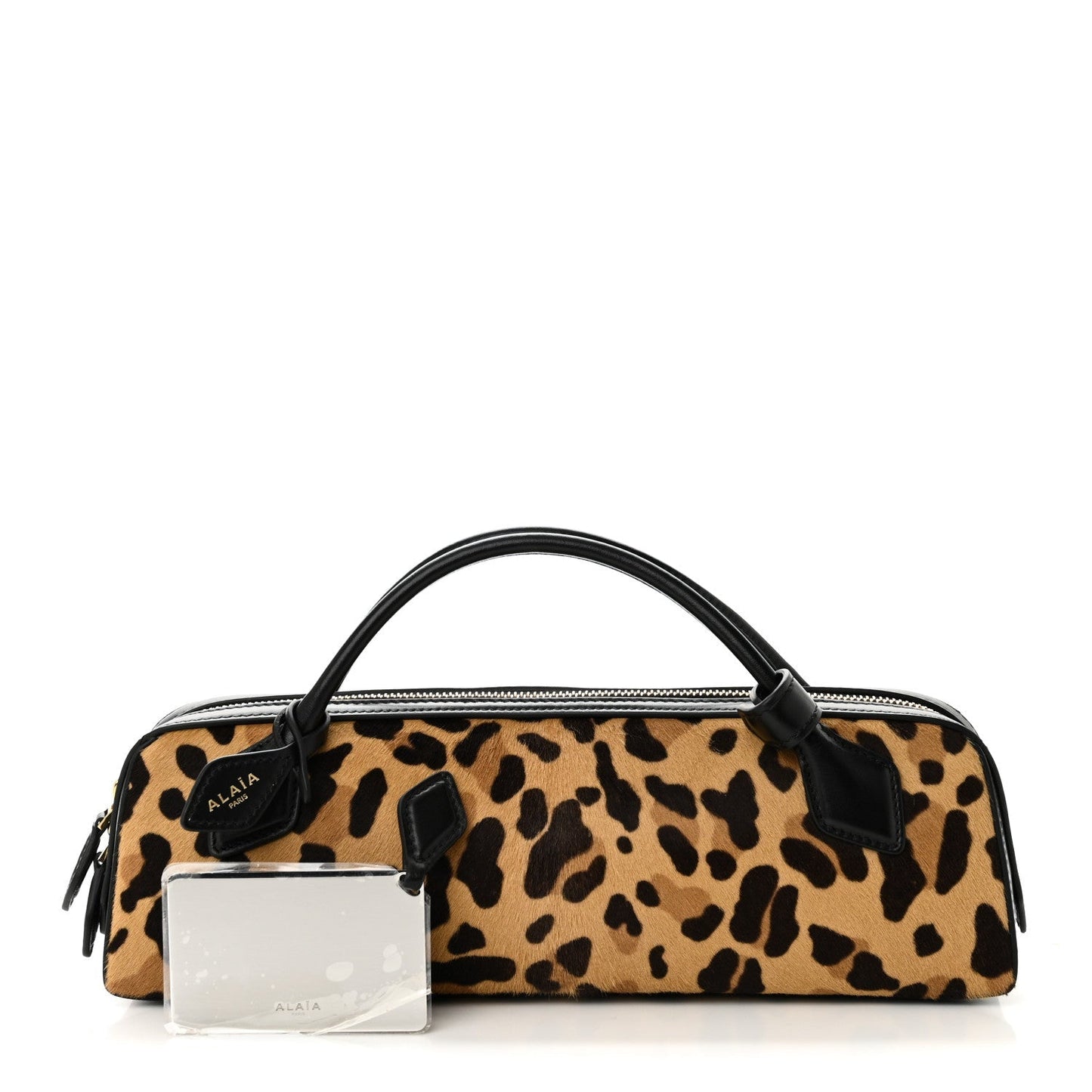 Calf Hair Leopard Print Le Teckel Clutch Brun Sepia