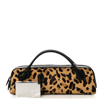 Calf Hair Leopard Print Le Teckel Clutch Brun Sepia