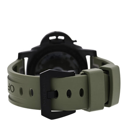 Carbon Rubber 40mm Luminor Quaranta Carbotech Automatic Watch Green PAM01526
