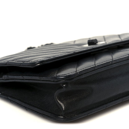 Sheepskin Chevron Reissue Wallet On Chain WOC So Black