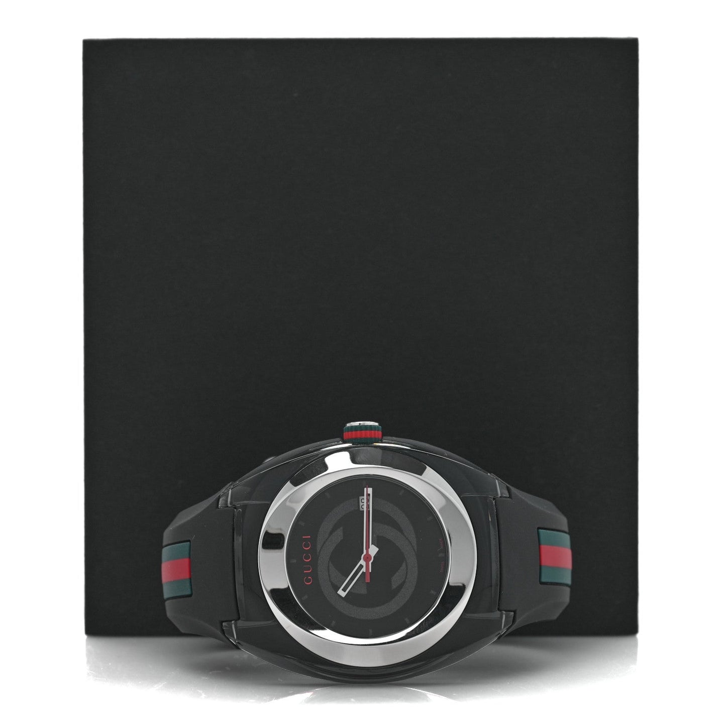 Stainless Steel Rubber 46mm Sync Web Quartz Watch Black
