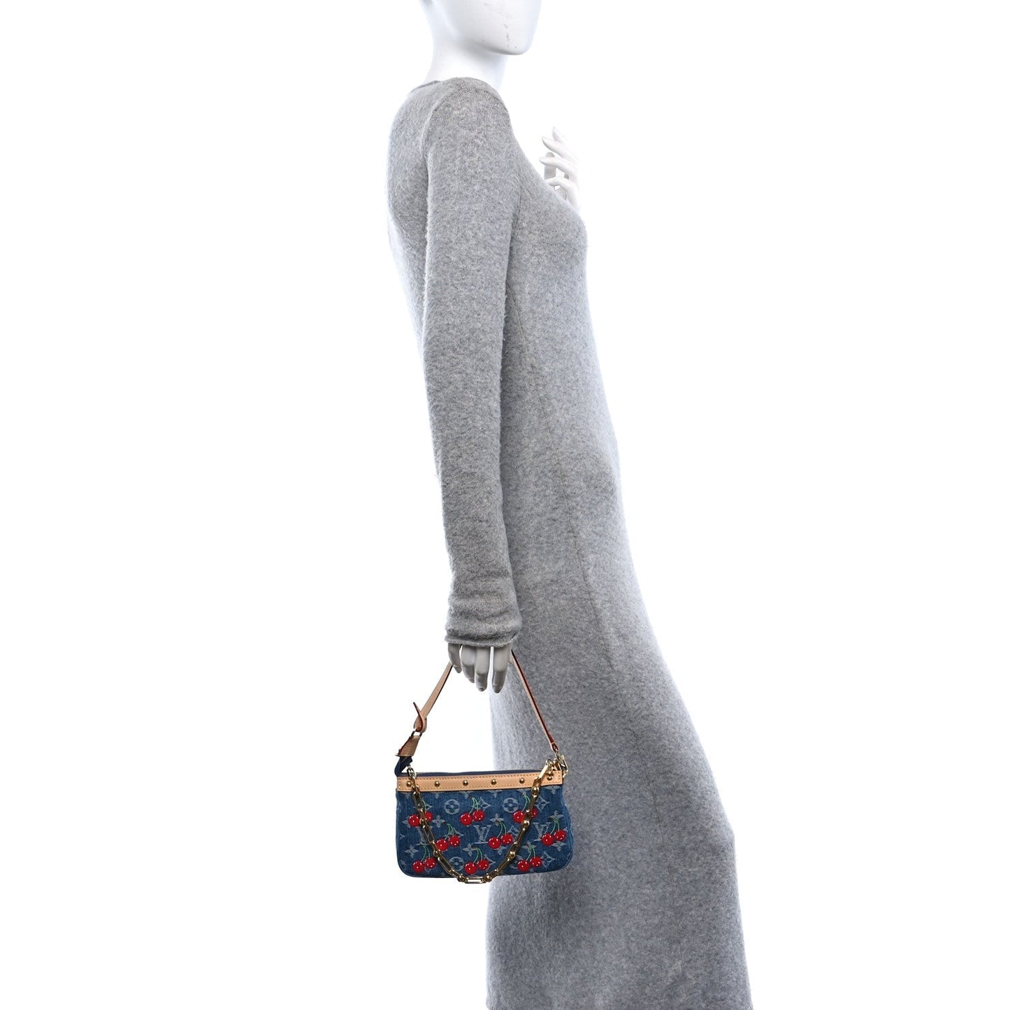 LV X TM Monogram Denim Cerises Pochette Accessories Blue