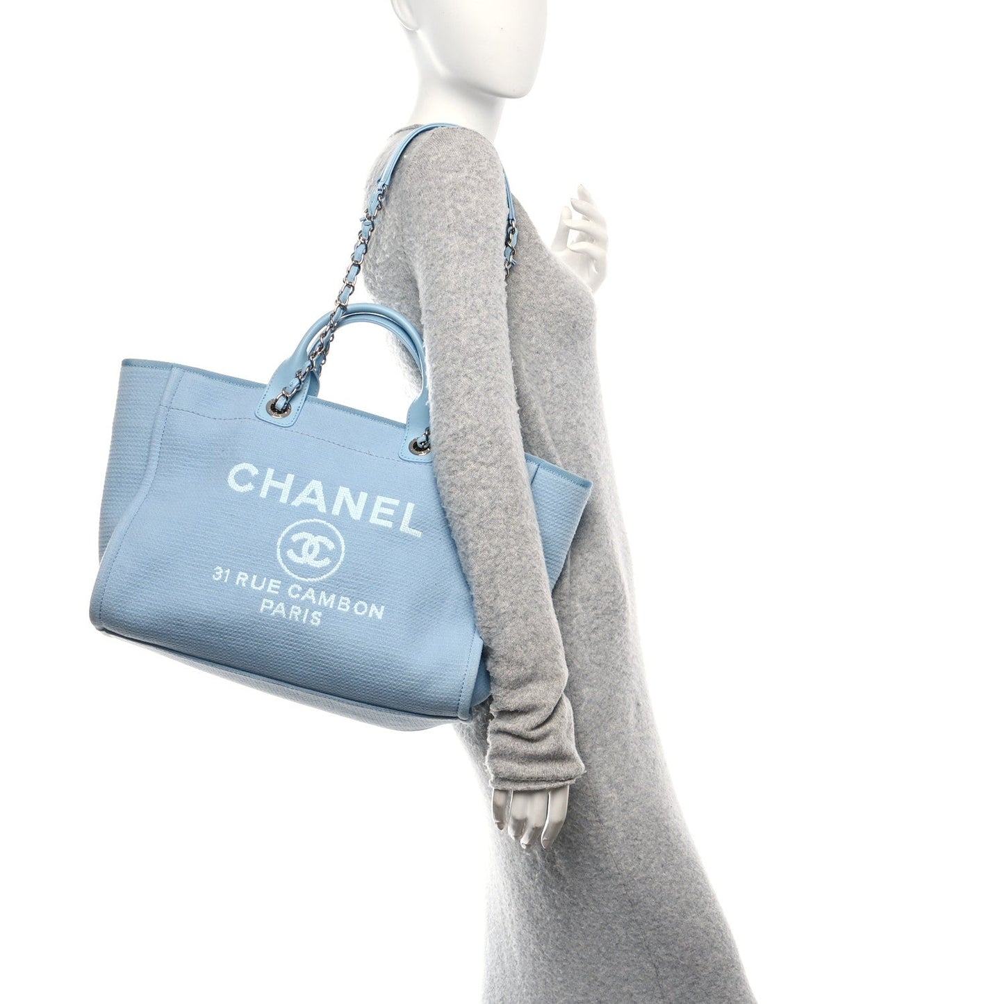 Mixed Fibers Medium Deauville Tote Light Blue