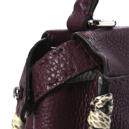 Cuoio Romano Elaphe Selleria Lace Up Bi-Color Medium Peekaboo Iconic Satchel Bordeaux Grigio Polvere Natural