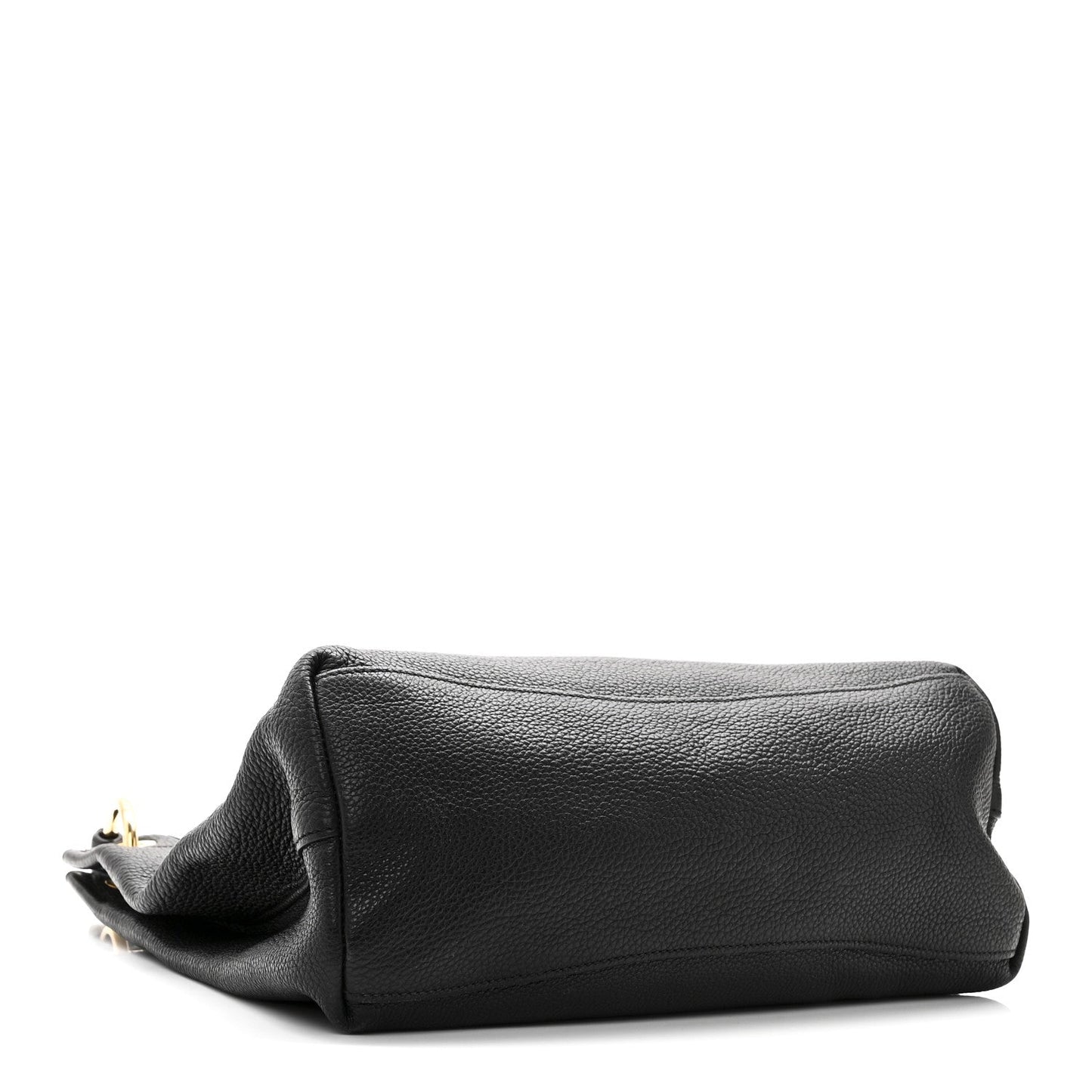 Vitello Phenix Embossed Logo Hobo Black