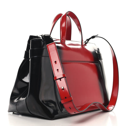 Smooth Airbrushed Calfskin XL Gancini Buckles Tote Bag Flame Red Black