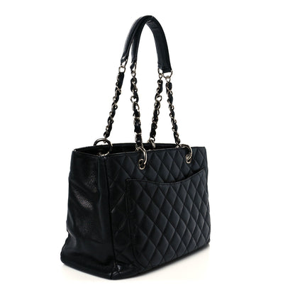 Caviar Quilted Grand Shopping Tote GST Black