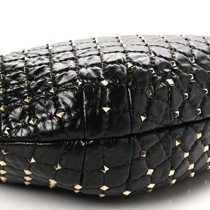 Nappa Rockstud Spike Hobo Black