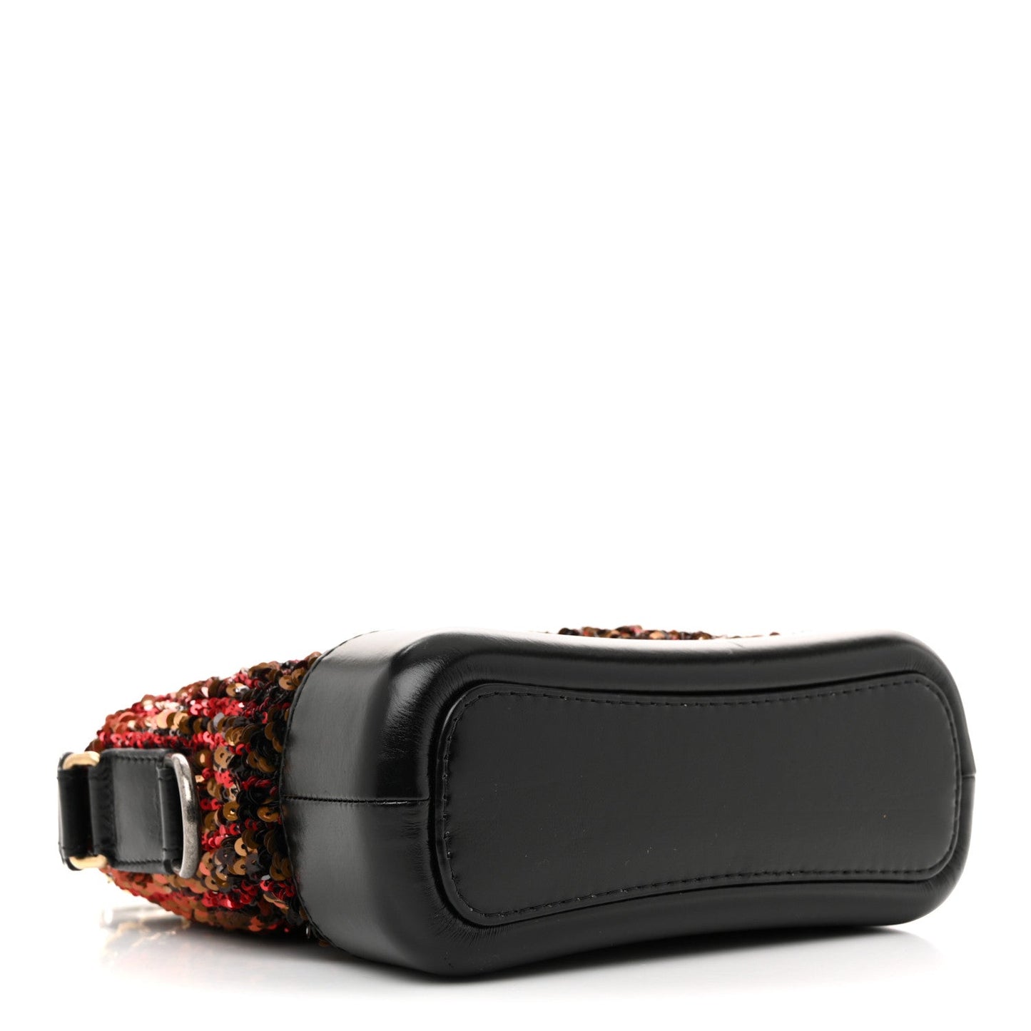 Sequin Calfskin Small Gabrielle Hobo Red Black