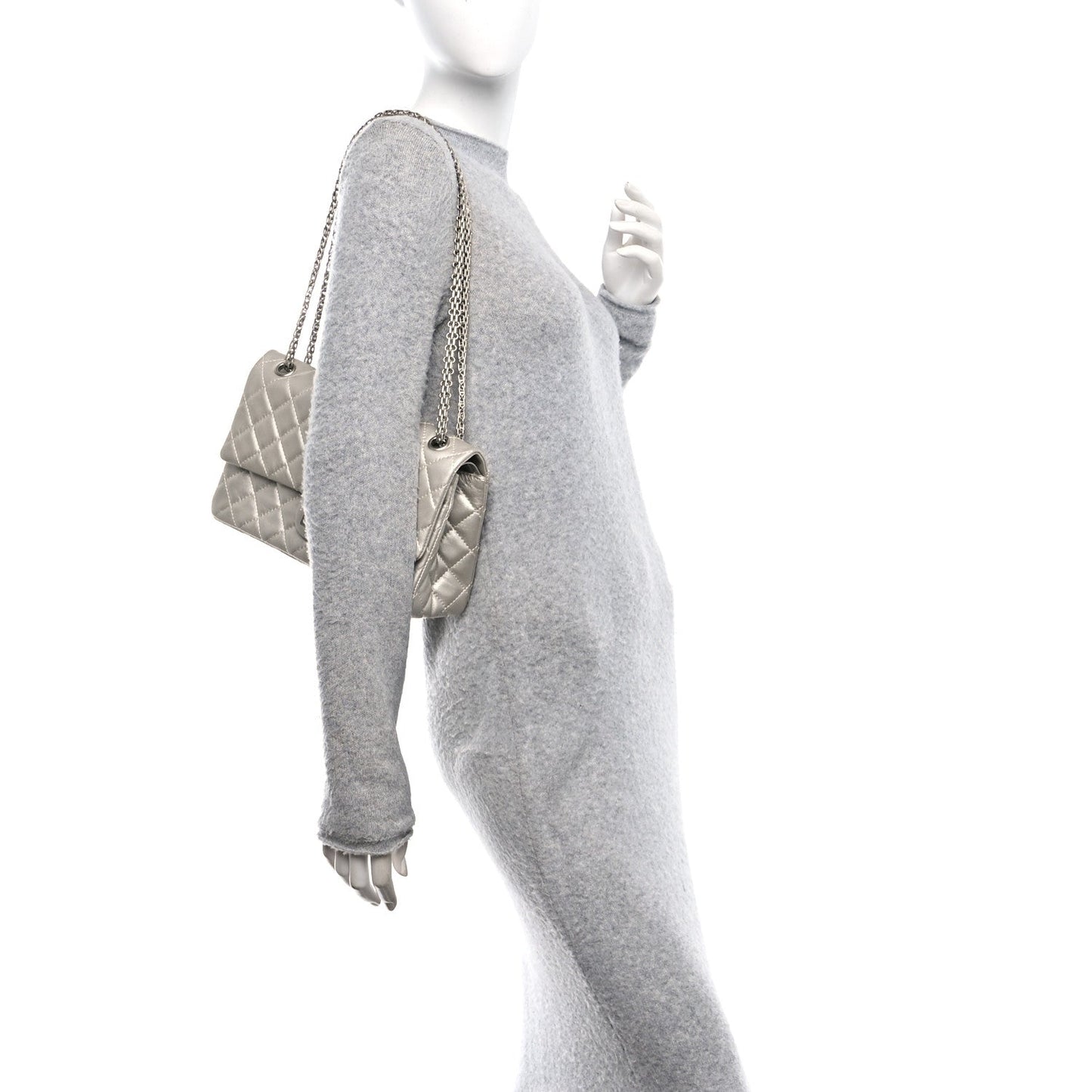 Metallic Lambskin Quilted 2.55 Reissue 226 Flap Silver