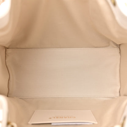 Caviar Quilted Small Chanel 25 Handbag White