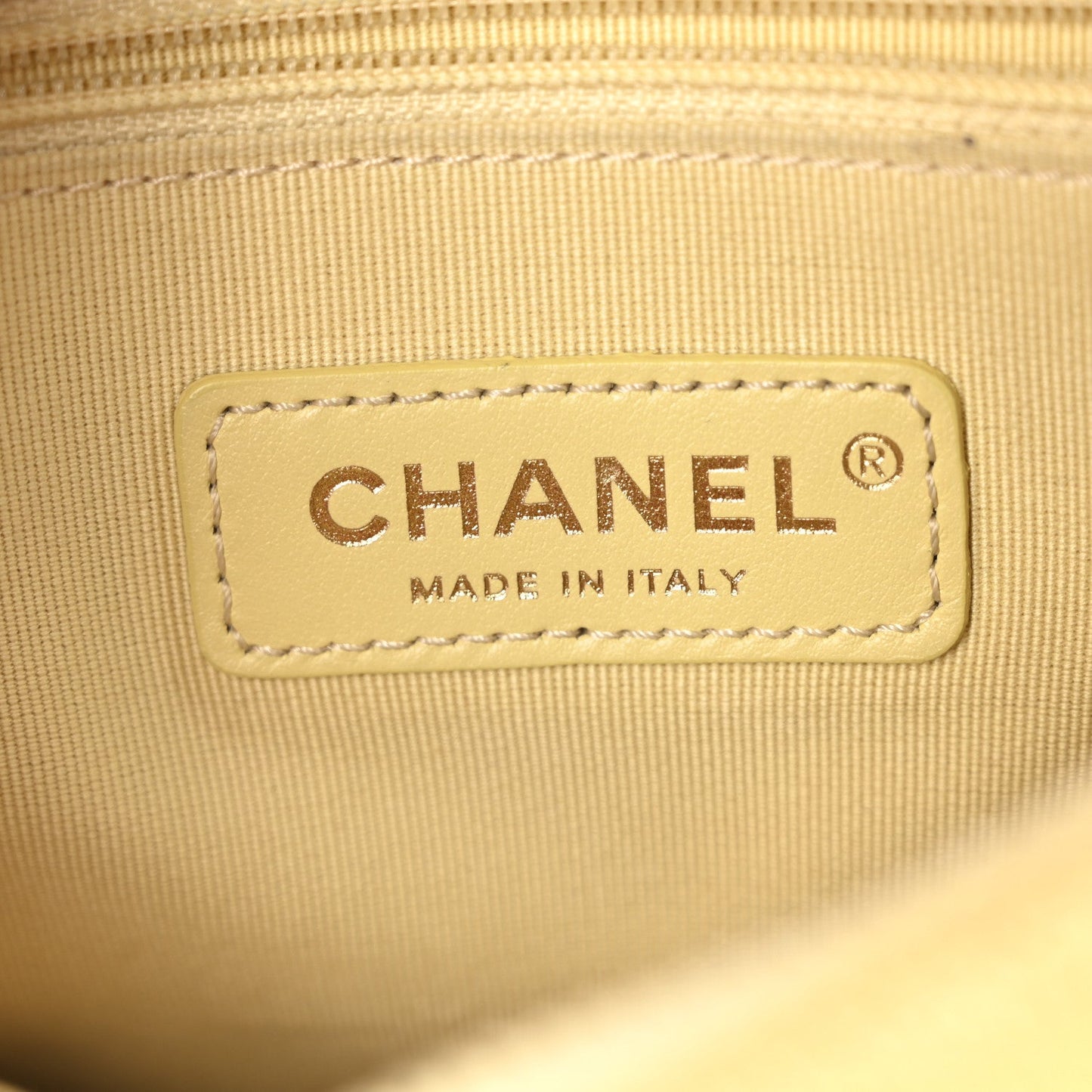 Shiny Caviar Quilted Chain Melody Backpack Yellow