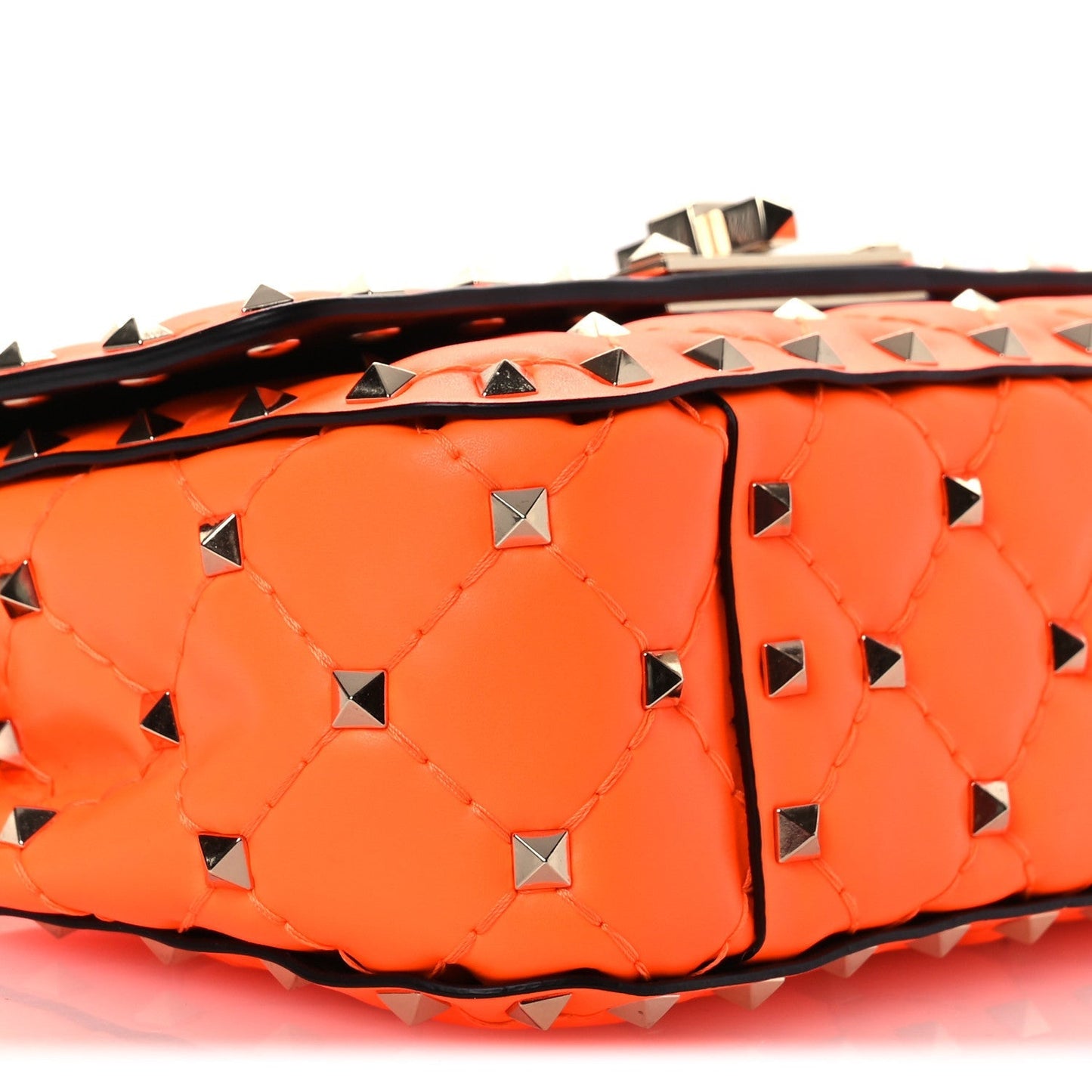 Calfskin Mini Rockstud Spike Shoulder Bag Orange