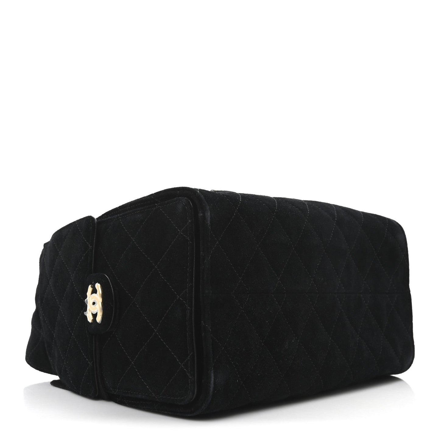 Suede Quilted Small Chanel 25 Handbag Black