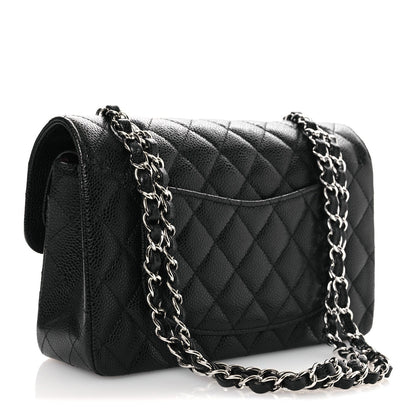 Caviar Quilted Small Double Flap Black