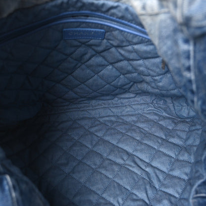 Denim Quilted Chanel 22 Blue