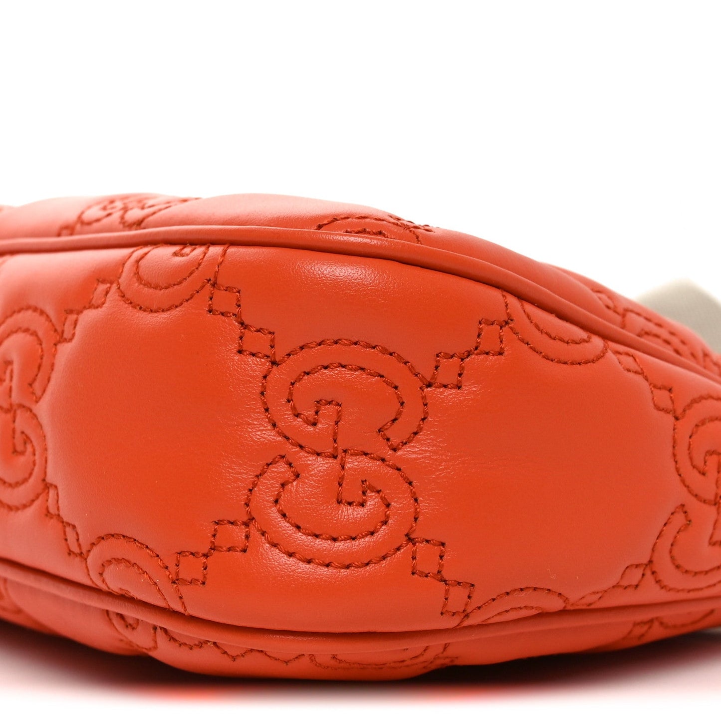 Calfskin GG Matelasse Chain Handbag Deep Orange Natural