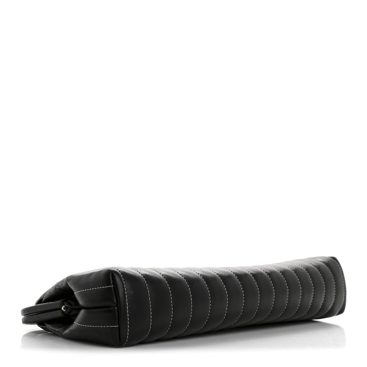 Lambskin Vertical Quilted Mademoiselle Clutch Black