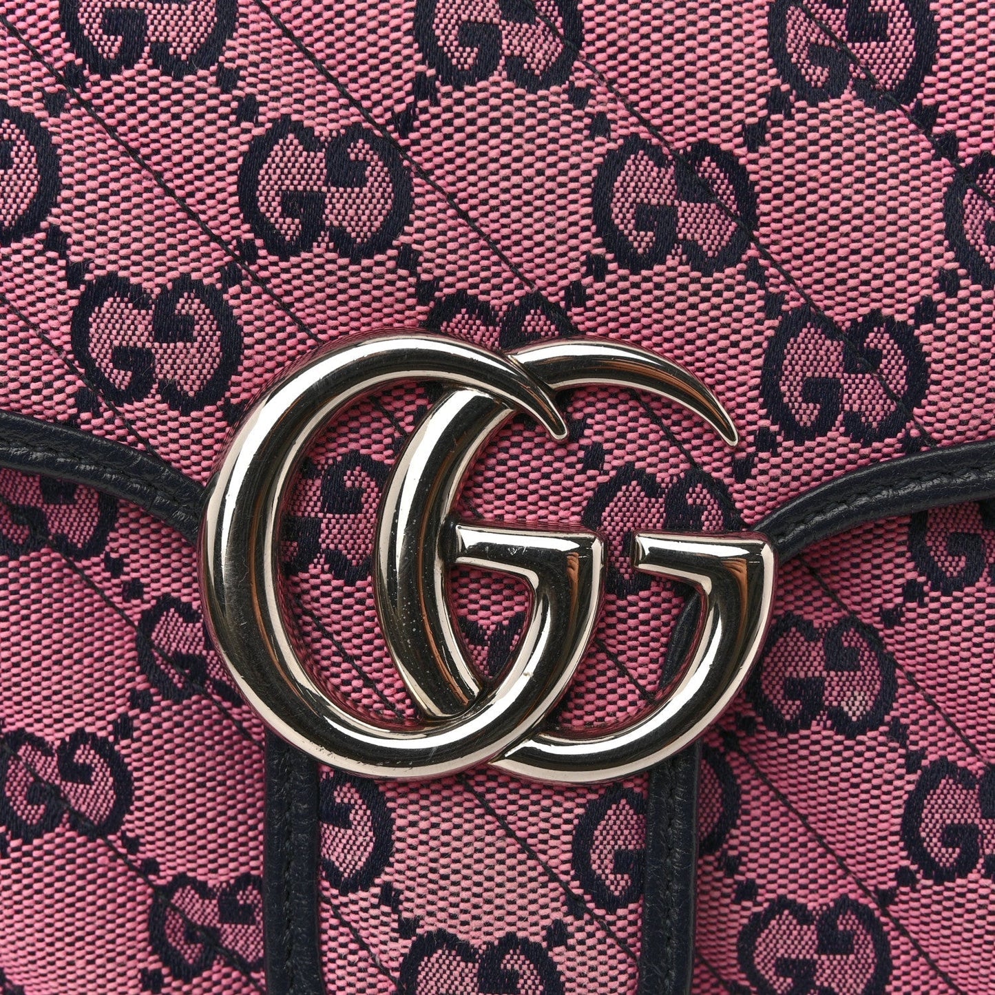 Monogram Multicolor Matelasse Diagonal Small GG Marmont Shoulder Bag Pink Blue