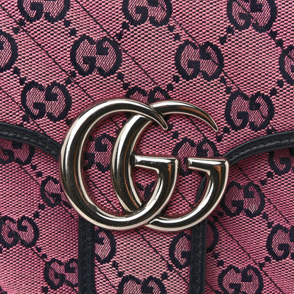 Monogram Multicolor Matelasse Diagonal Small GG Marmont Shoulder Bag Pink Blue