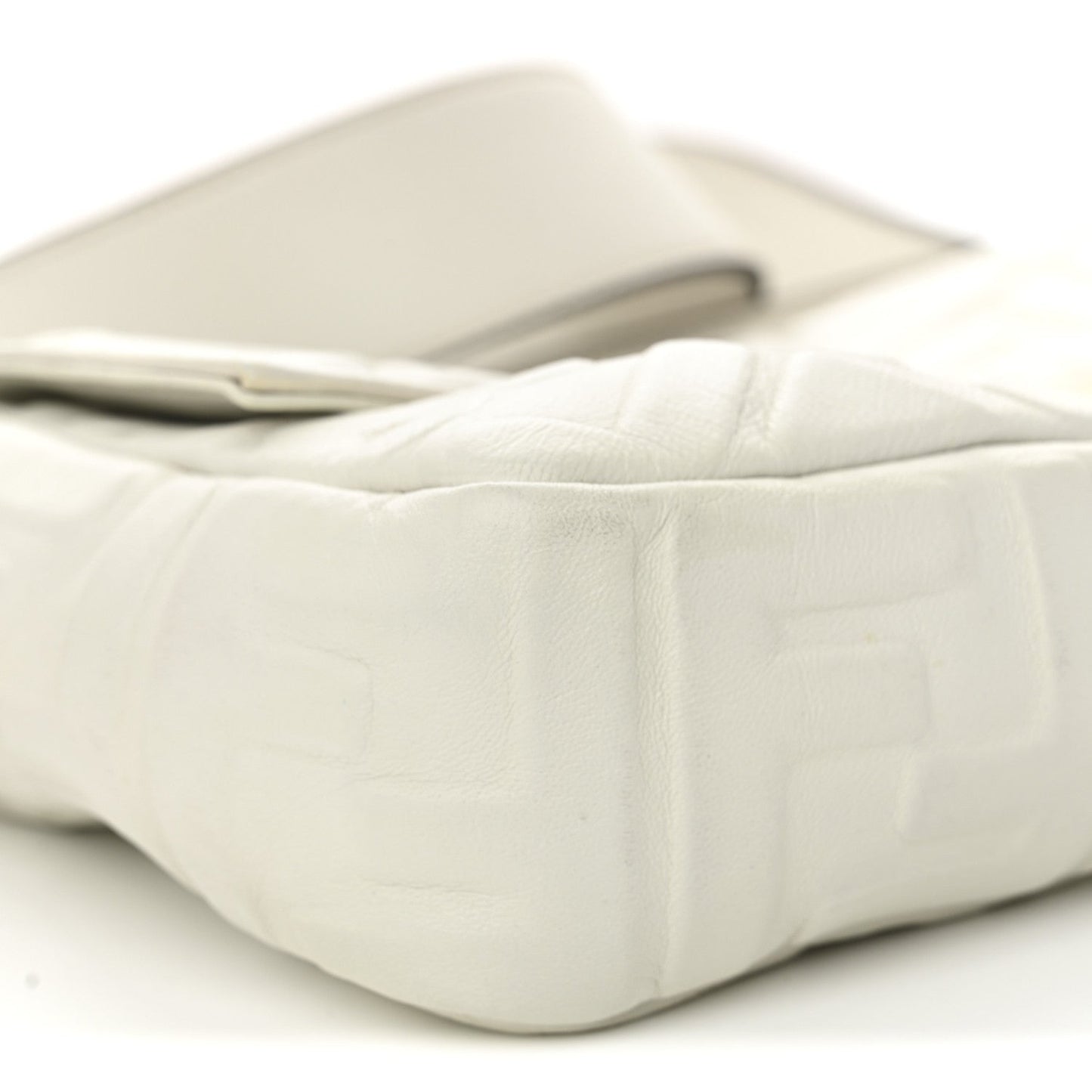 Nappa FF 1974 Embossed Large Baguette White