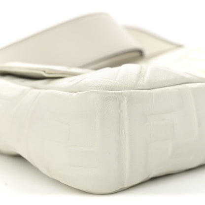 Nappa FF 1974 Embossed Large Baguette White