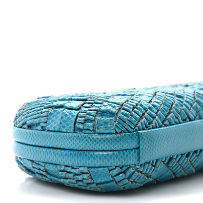 Ayers Intrecciato Karung Knot Clutch Blue
