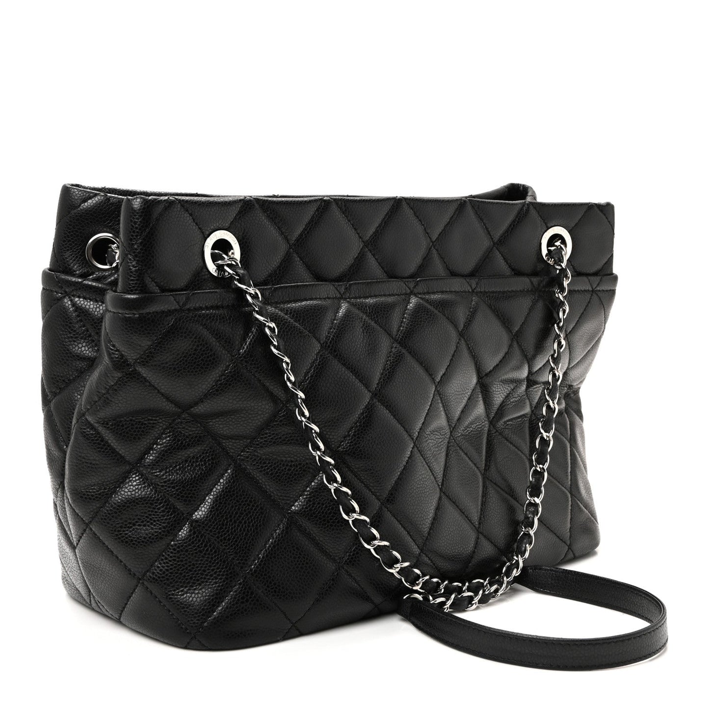 Caviar Quilted Timeless CC Soft Tote Black