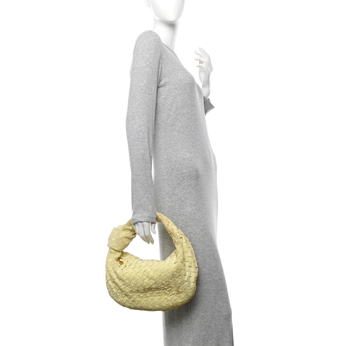 Suede Calfskin Intrecciato Teen Jodie Hobo Lemon Wash
