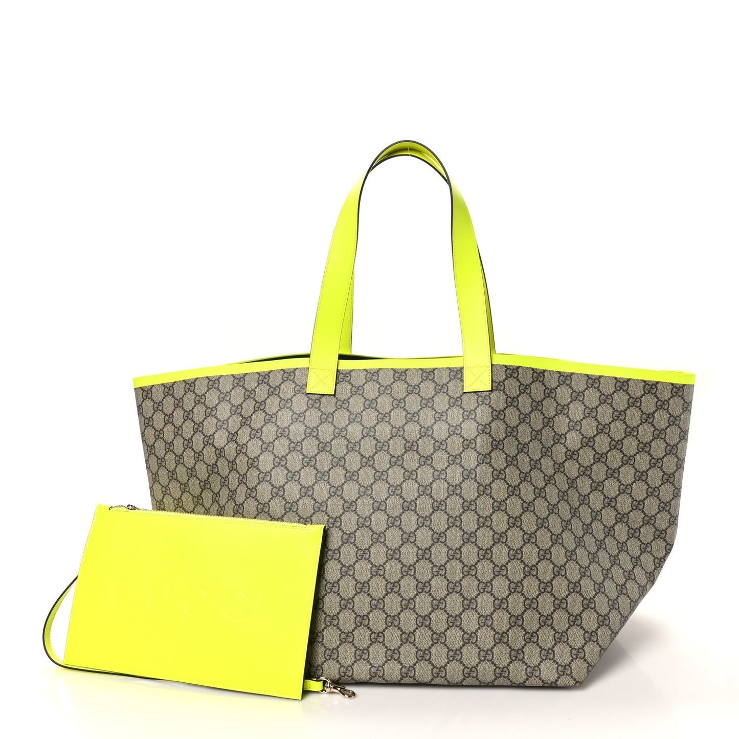 GG Supreme Monogram Totissima Shopping Tote Ebony Beige Yellow