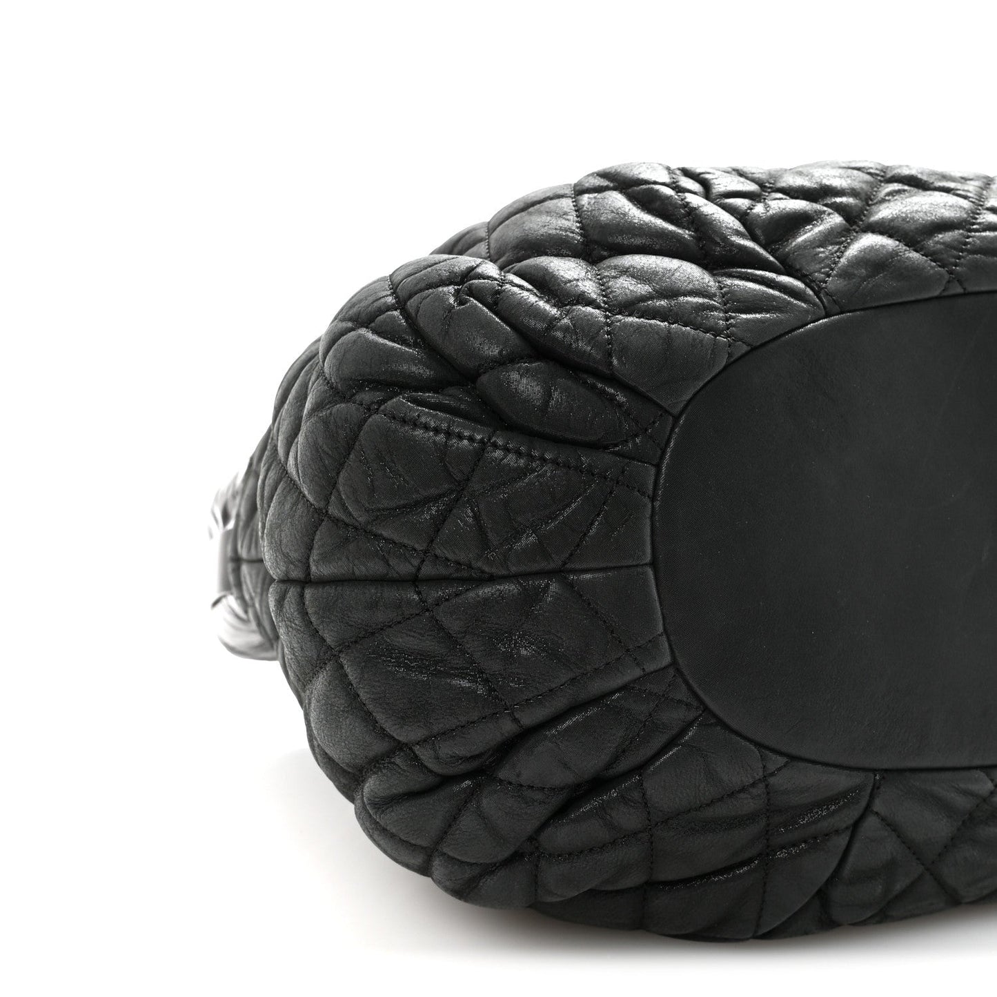 Iridescent Calfskin Quilted Large In The Mix Tote Black