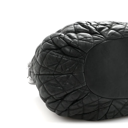 Iridescent Calfskin Quilted Large In The Mix Tote Black