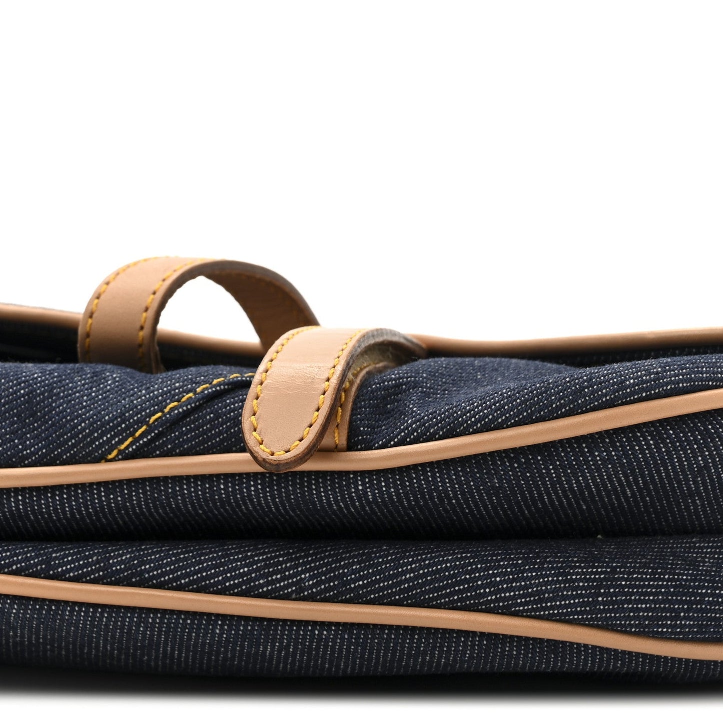 Denim Calfskin Saddle Bag Blue