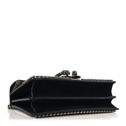 GG Supreme Monogram Crystal Small Dionysus Shoulder Bag Black