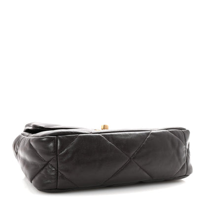 Lambskin Quilted Medium Chanel 19 Flap Dark Brown