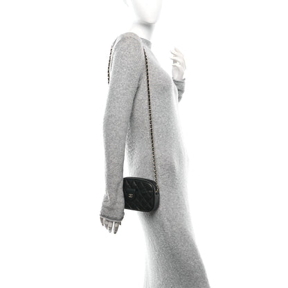 Caviar Quilted Chain Camera Bag Black