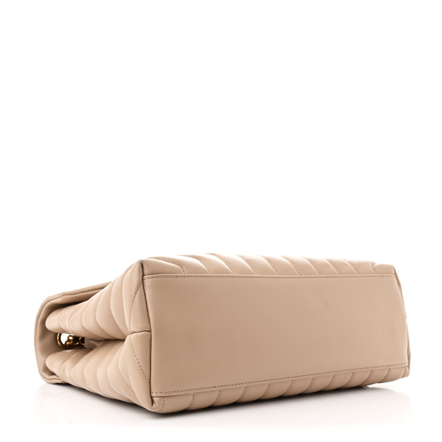 Calfskin Y Quilted Monogram Medium Loulou Chain Satchel Dark Beige