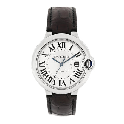 Stainless Steel Alligator 36mm Ballon Bleu De Cartier Automatic Watch Brown