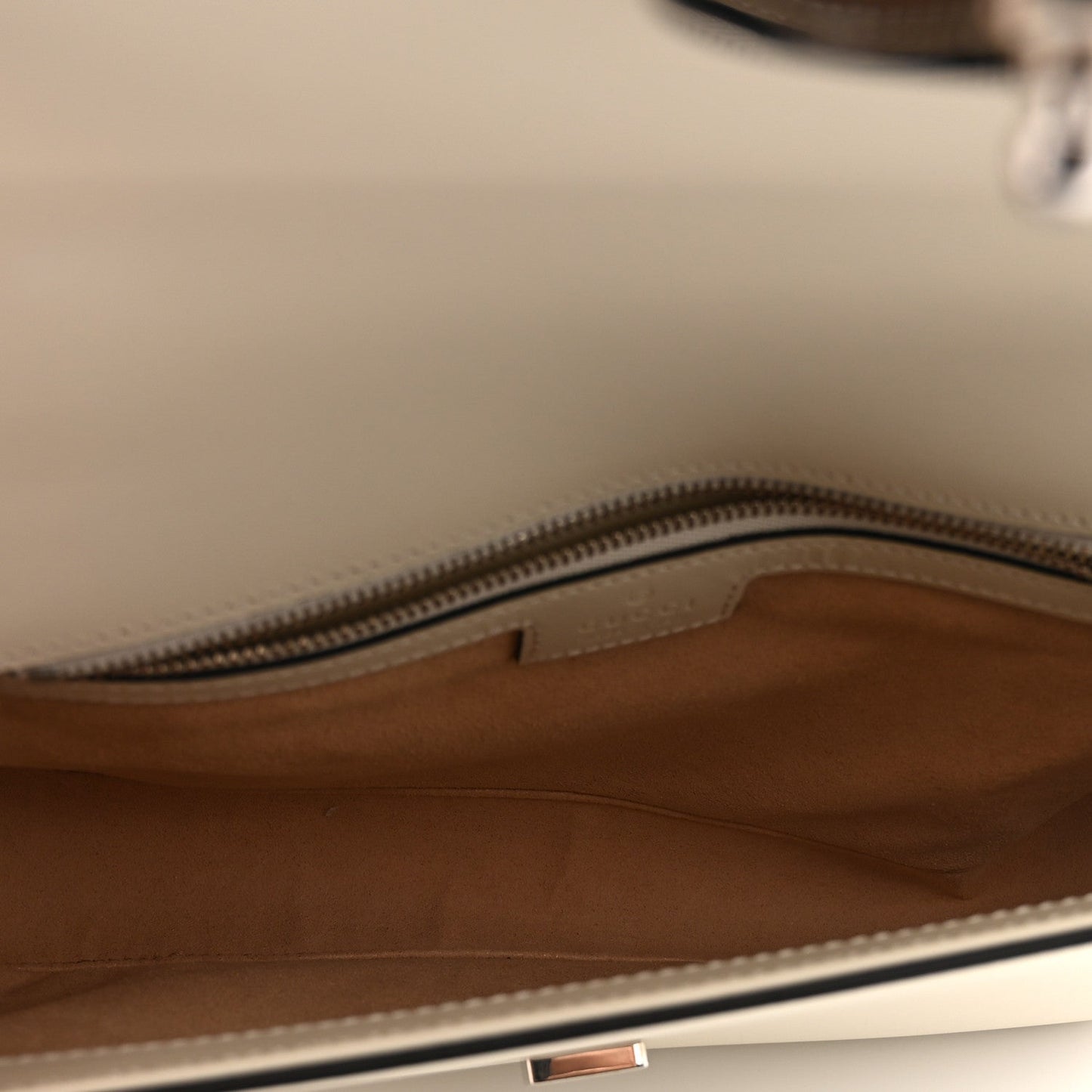 Senna Calfskin Petite GG Top Handle Shoulder Bag Mystic White