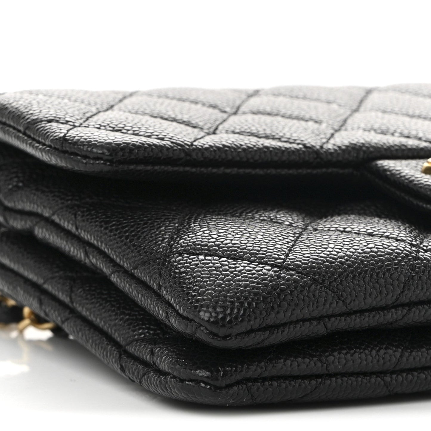 Shiny Caviar Pick Me Up Flap Belt Bag Black