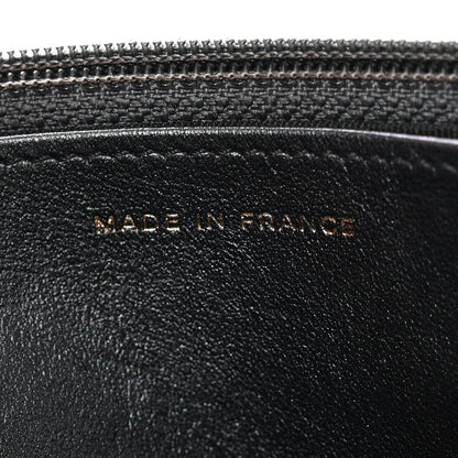 Iridescent Caviar Quilted Wallet on Chain WOC Black