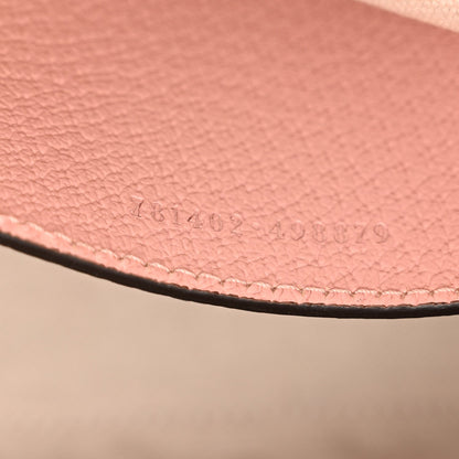 GG Supreme Monogram Textured Dollar Calfskin Web Small Ophidia Bucket Shoulder Bag Rose Pink