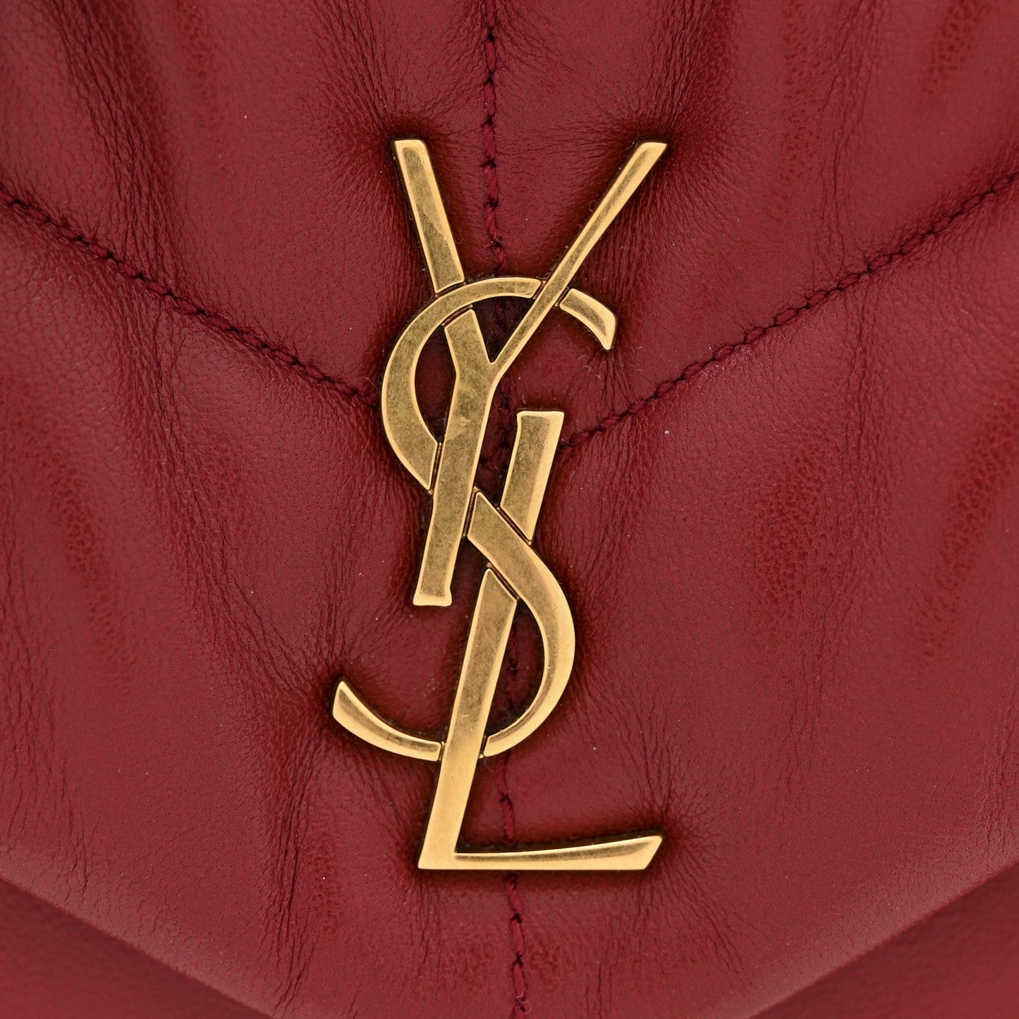 Lambskin Quilted Toy Loulou Puffer Monogram Chain Satchel Red