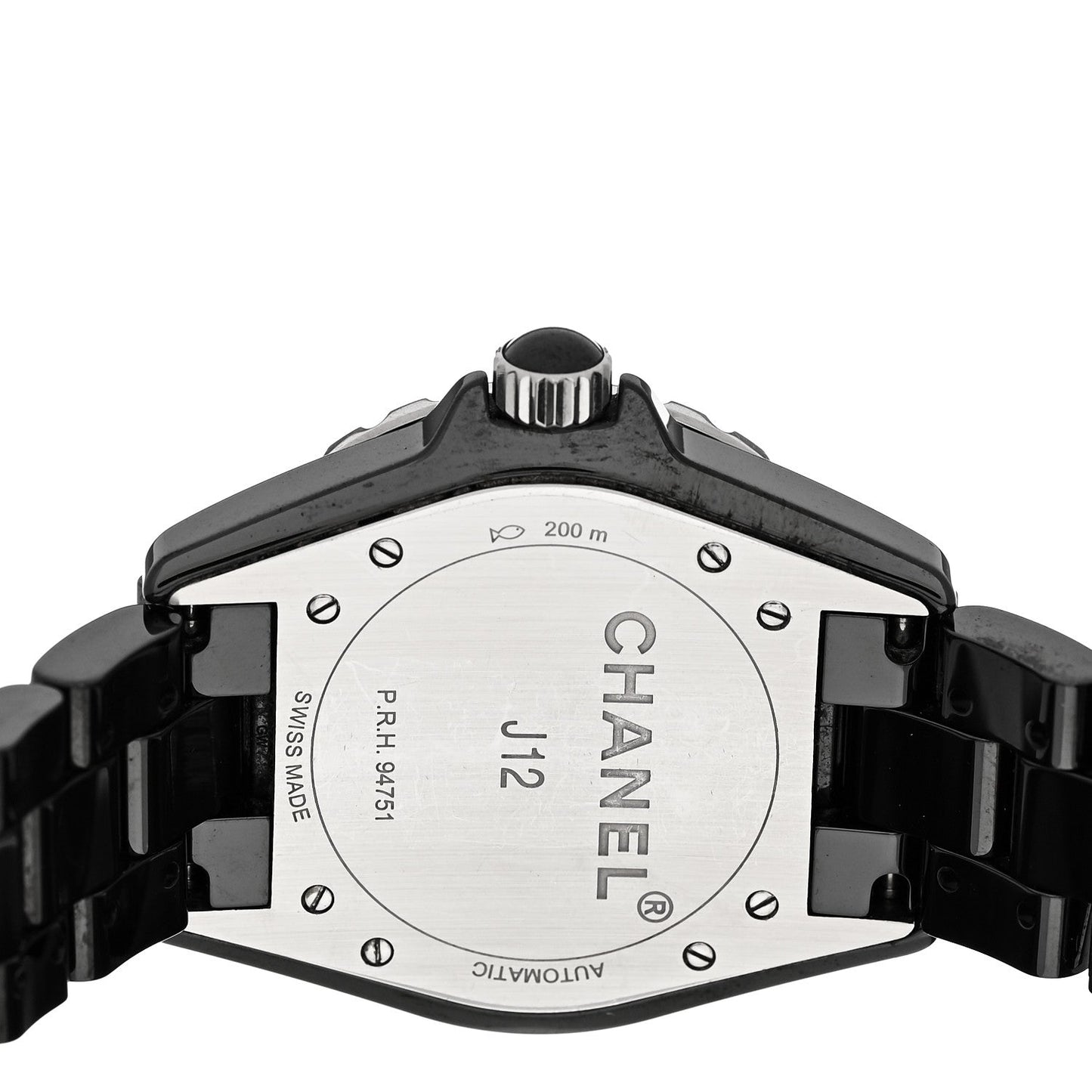 Stainless Steel Ceramic 38mm J12 Phantom Automatic Watch Black