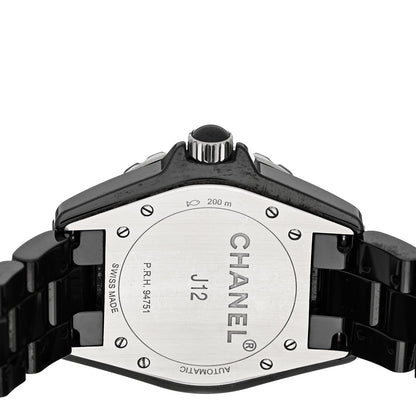 Stainless Steel Ceramic 38mm J12 Phantom Automatic Watch Black