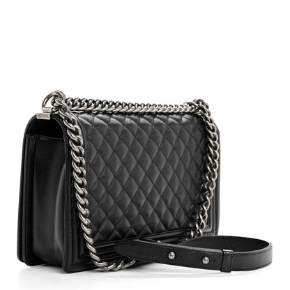 Caviar Quilted New Medium Boy Flap Black