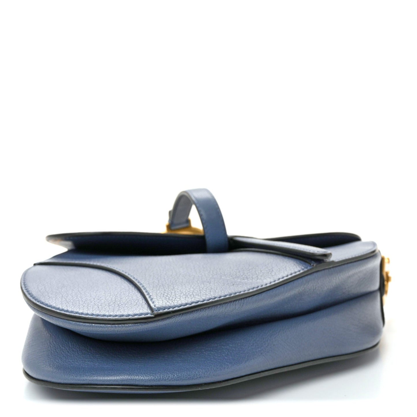 Shiny Goatskin Saddle Bag Cloud Blue