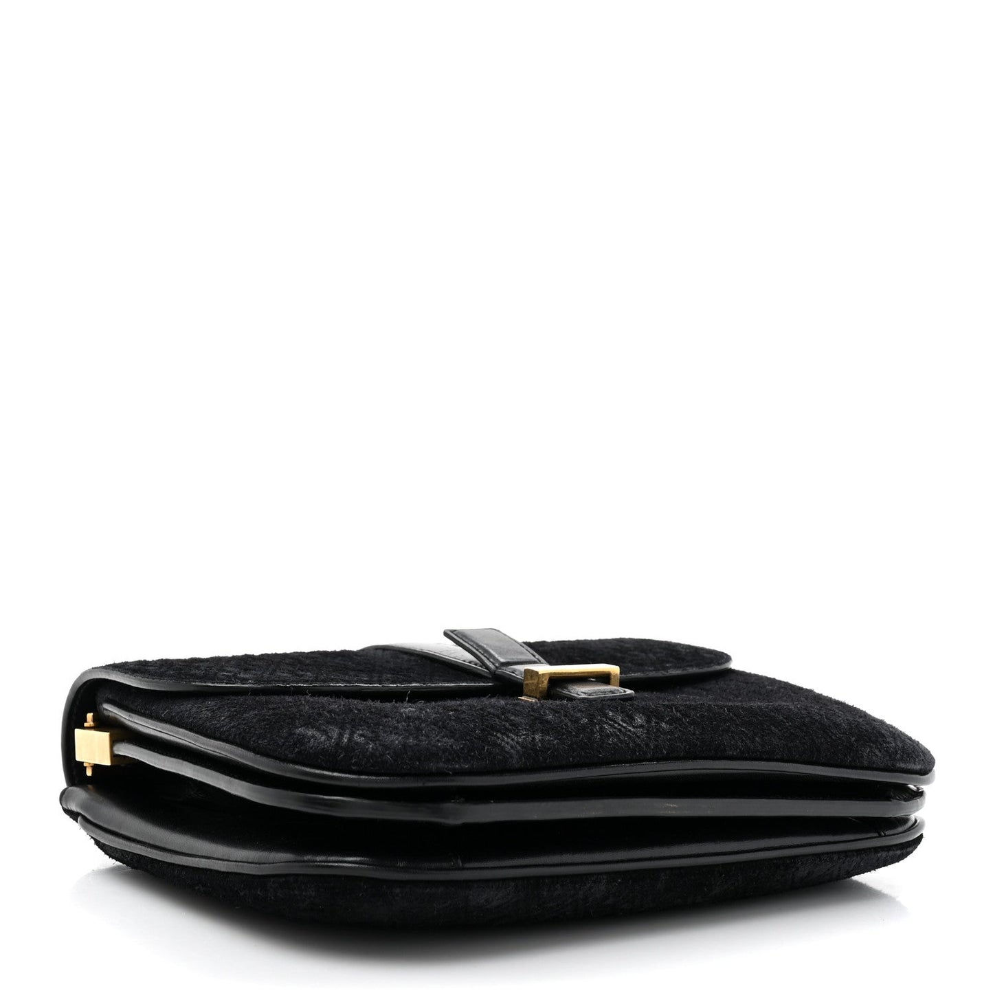 Suede All-Over Monogram Small Le Monogramme Satchel Black